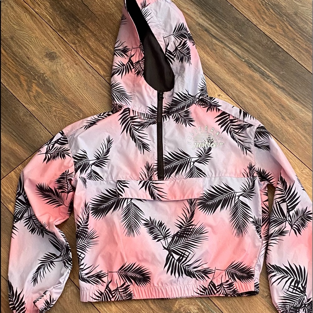 Justice cropped windbreaker jacket size 10. NWT